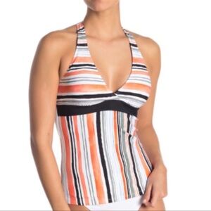 Next Earth Stripe Racerback Tankini Swim Top M